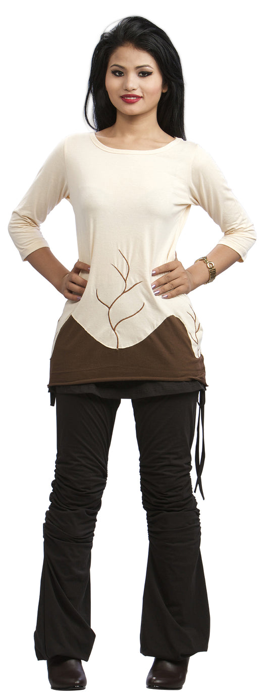 Cotton Jersy Top with Embroidery