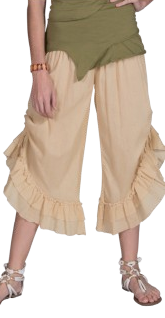 Cotton Crepe Elastic Waist Cinch Up Pants