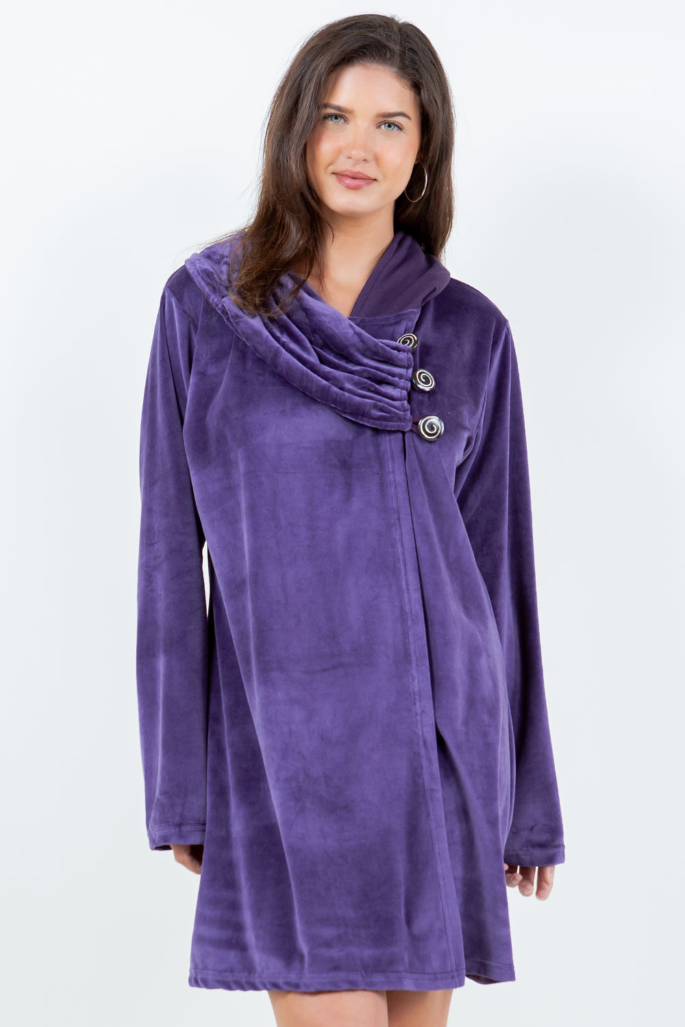Cotton Velvet Three Button Wrap