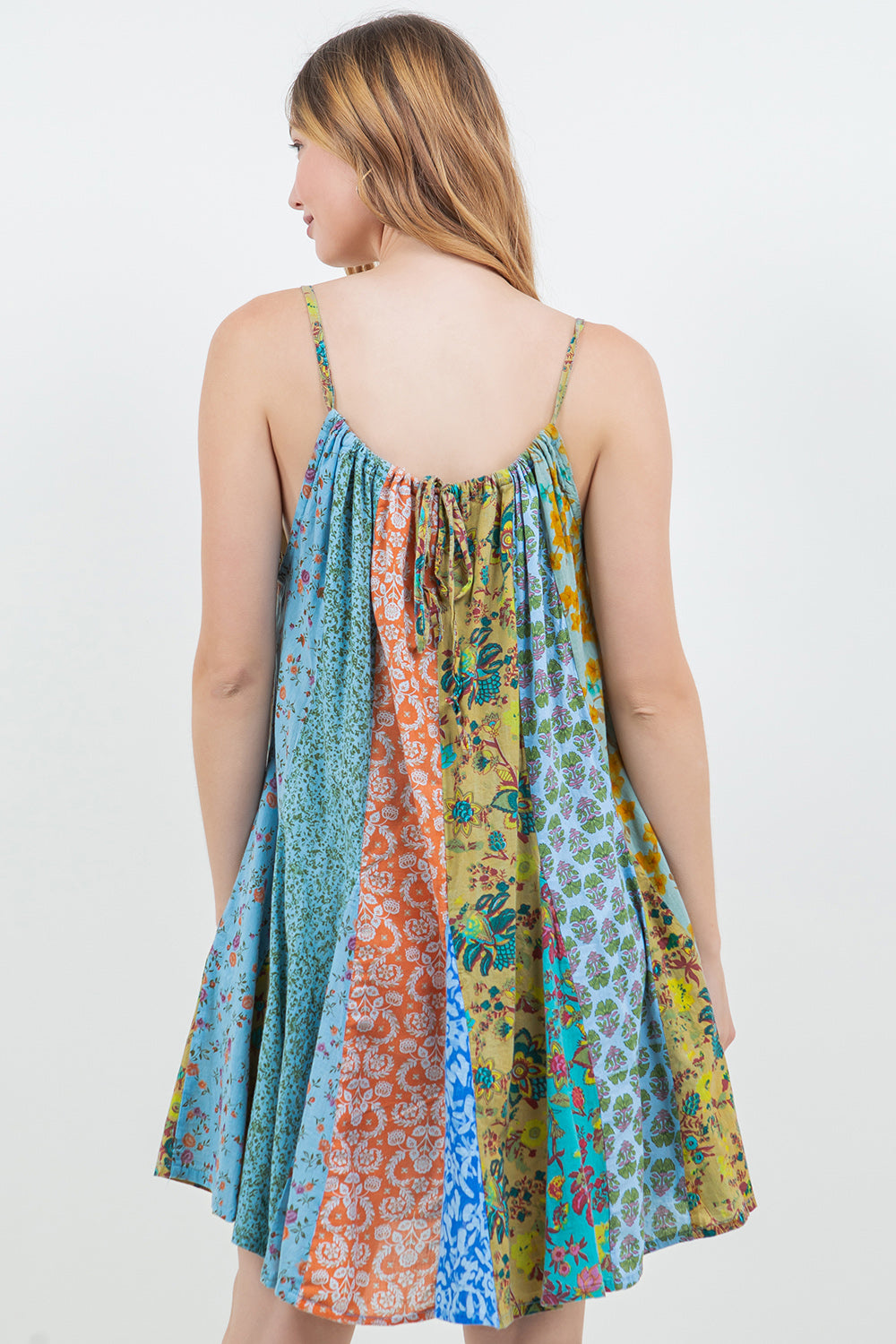 Cotton Knee Length Panel Dress With Pockets