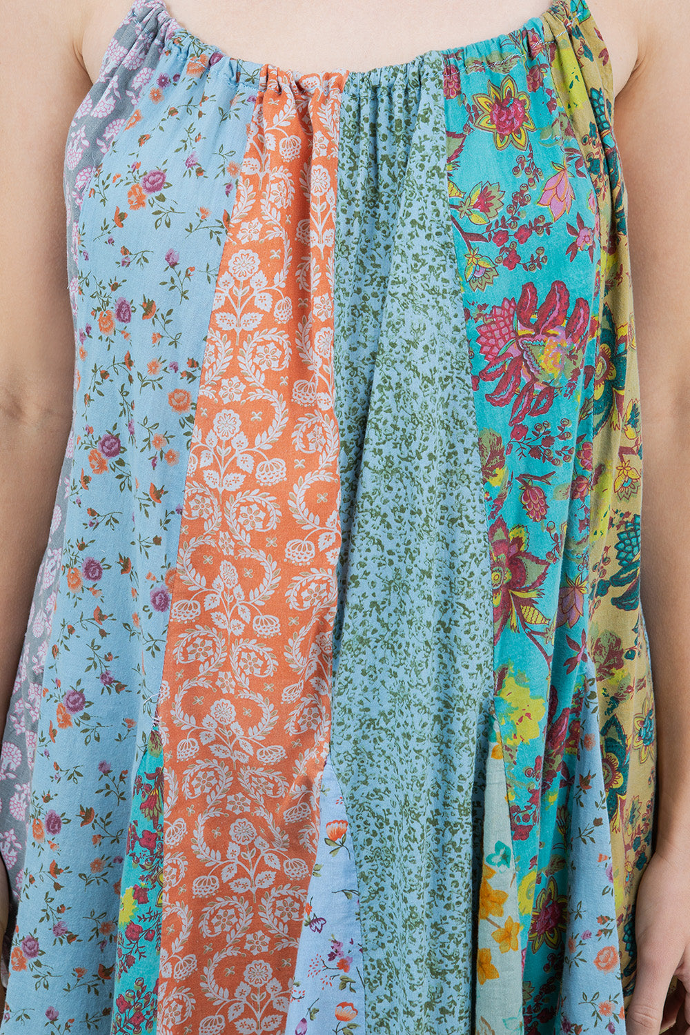 Cotton Knee Length Panel Dress With Pockets
