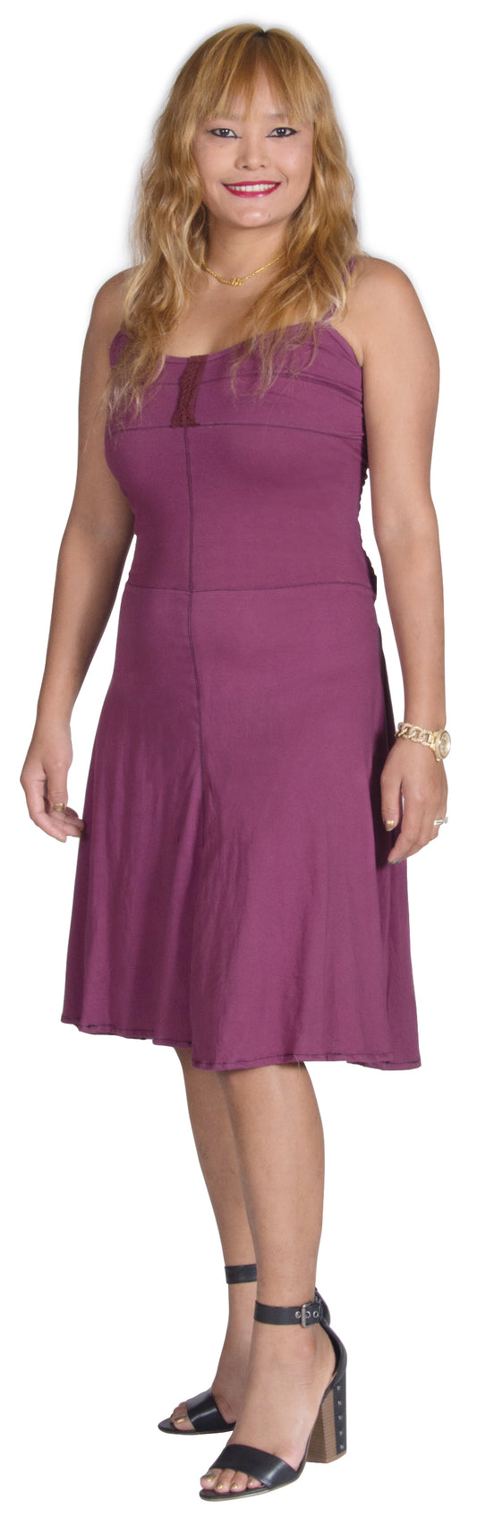 Cotton Fitted Knee Length Sun Dress