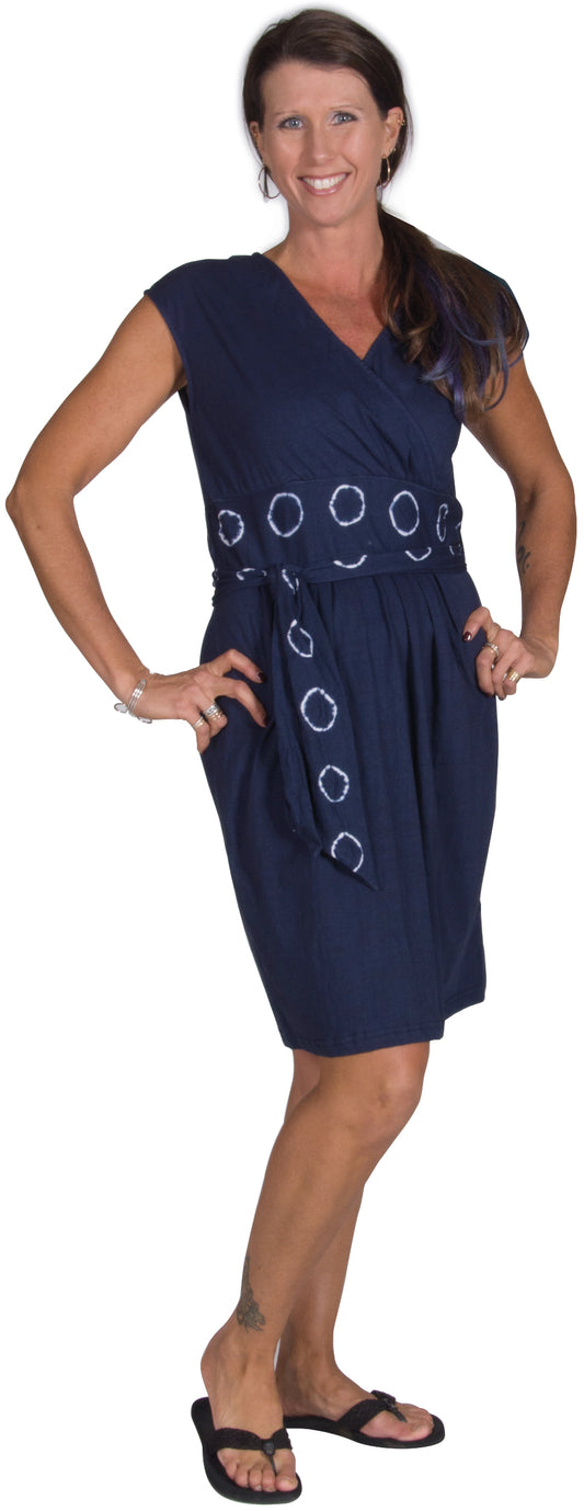 Cotton Tie Die Belt Dress