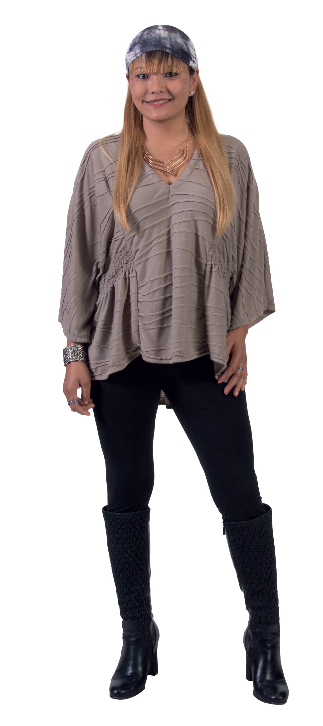 Acrylic Kimono Long Sleeve Top