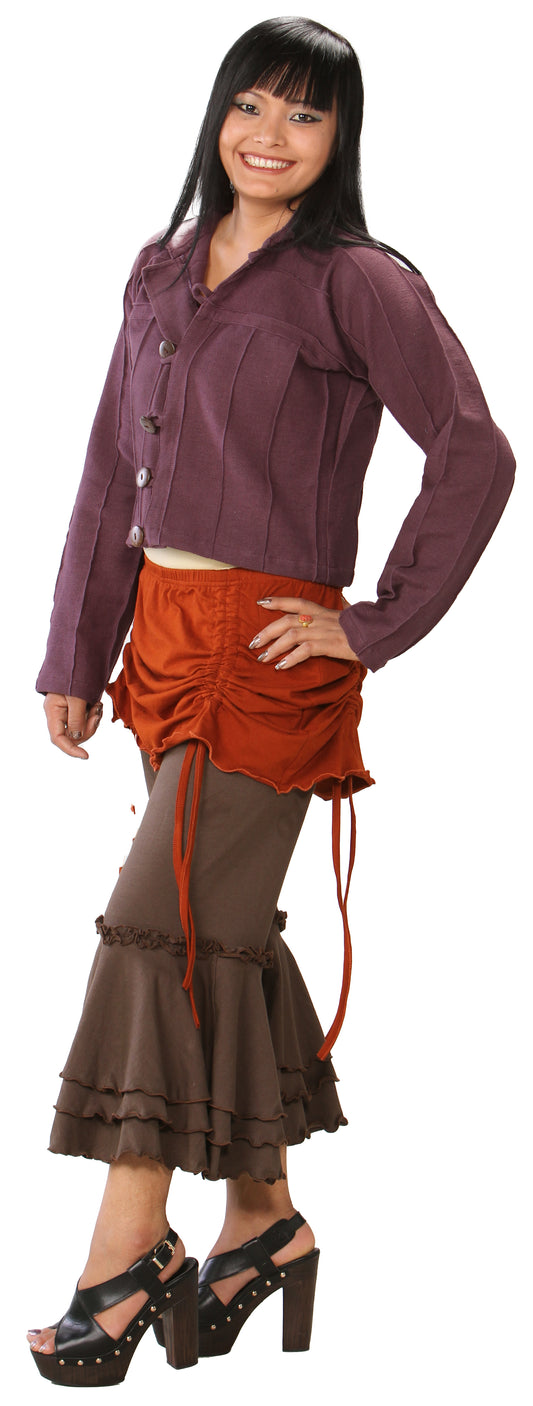 Cotton Cropped Bloomers with Cinch Up Faux Skirt