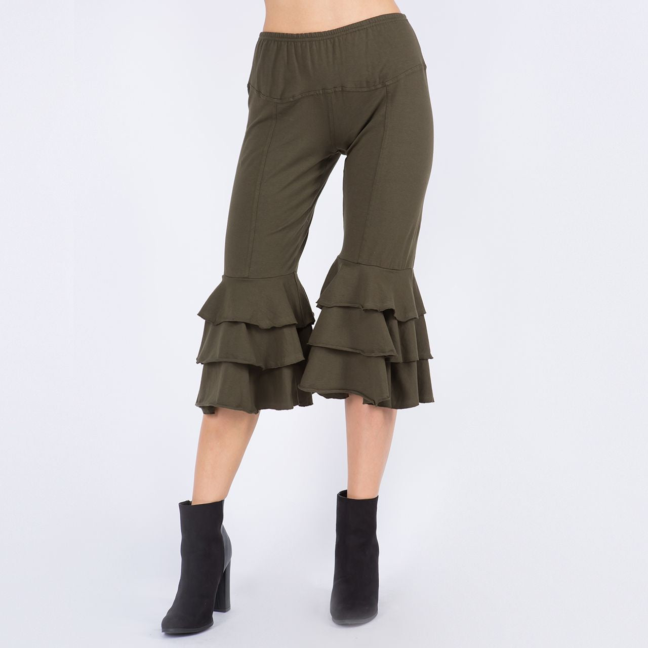Cotton/Lycra ¾ Length Three Layer Cuff Pant