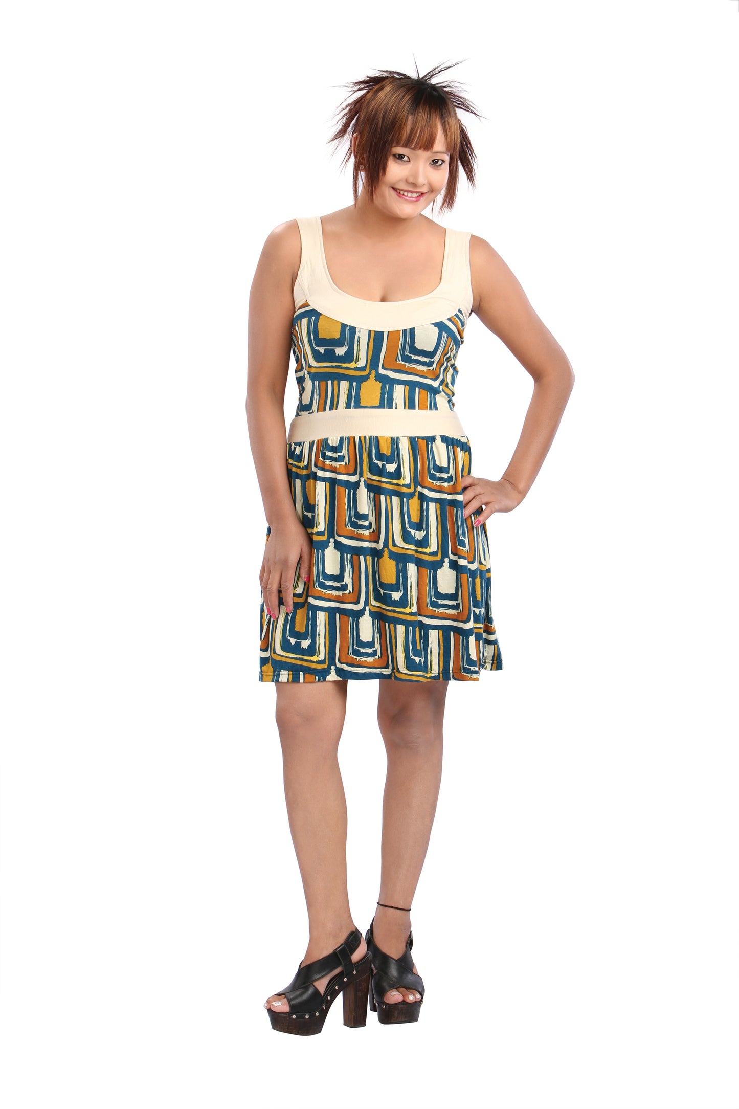 Stretchy Viscose Open Back Mini Dress