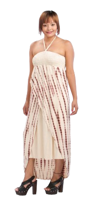 Viscose Long Tie Dye Panel Dress/Skirt with Elasticated Yoke