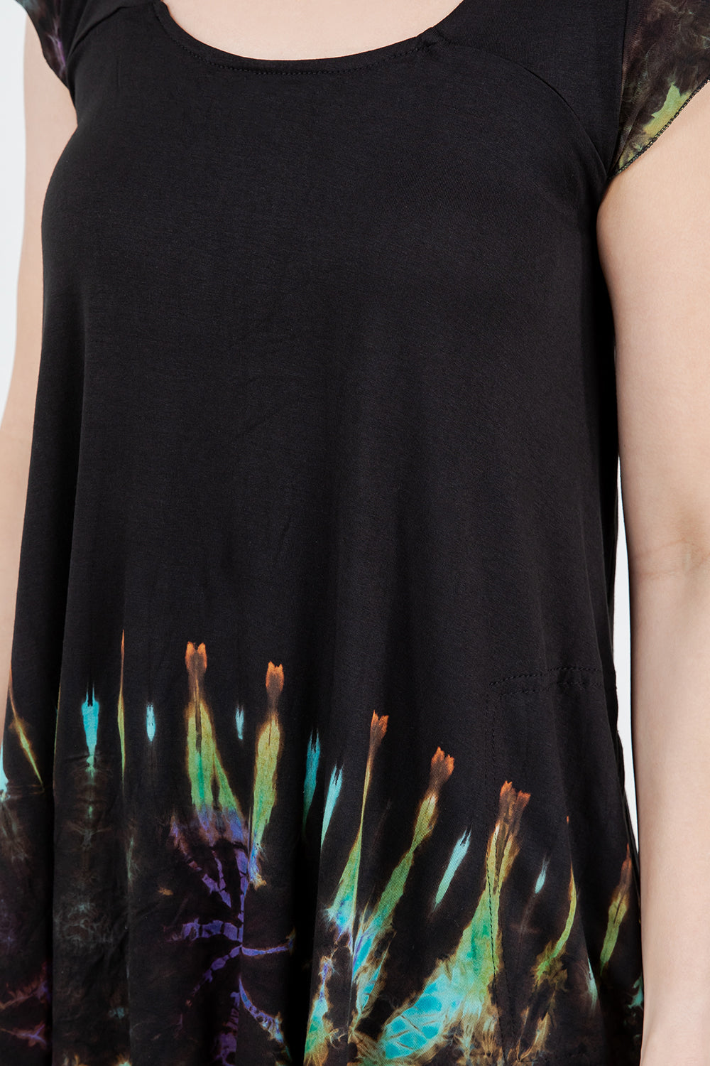Viscose Tie Dye Halter Dress with Pockets
