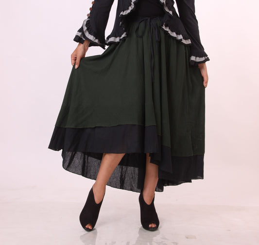 Cotton Hand Loomed Layered Long Skirt