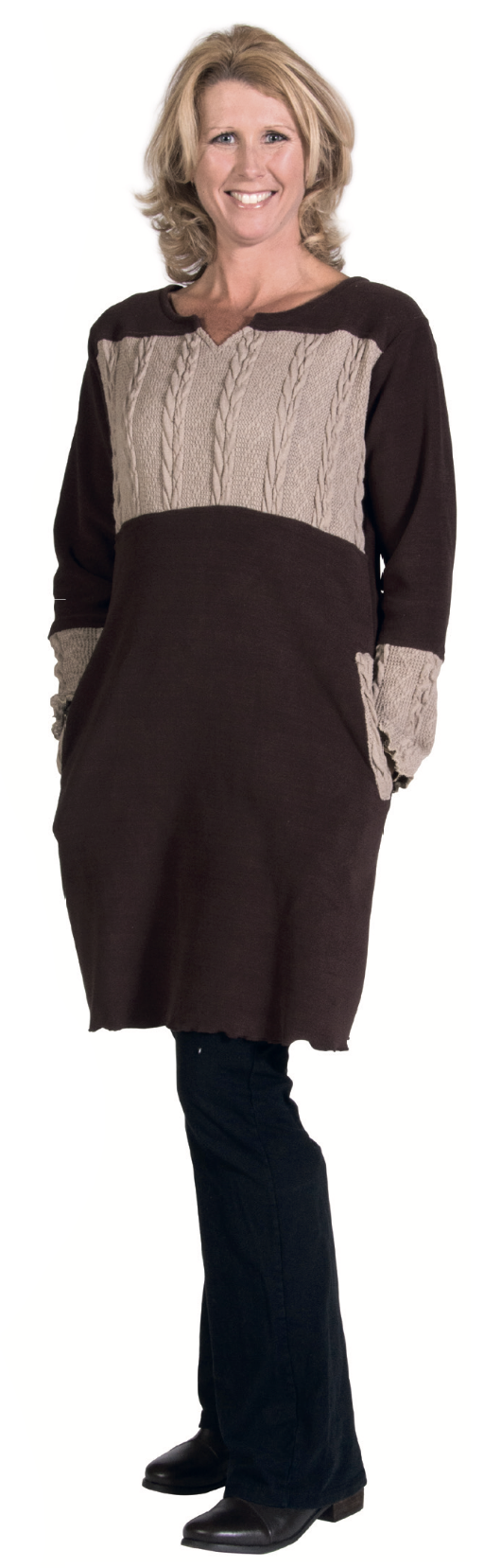Fleece & Acrylic Unbroken Chain Tunic with Pockets