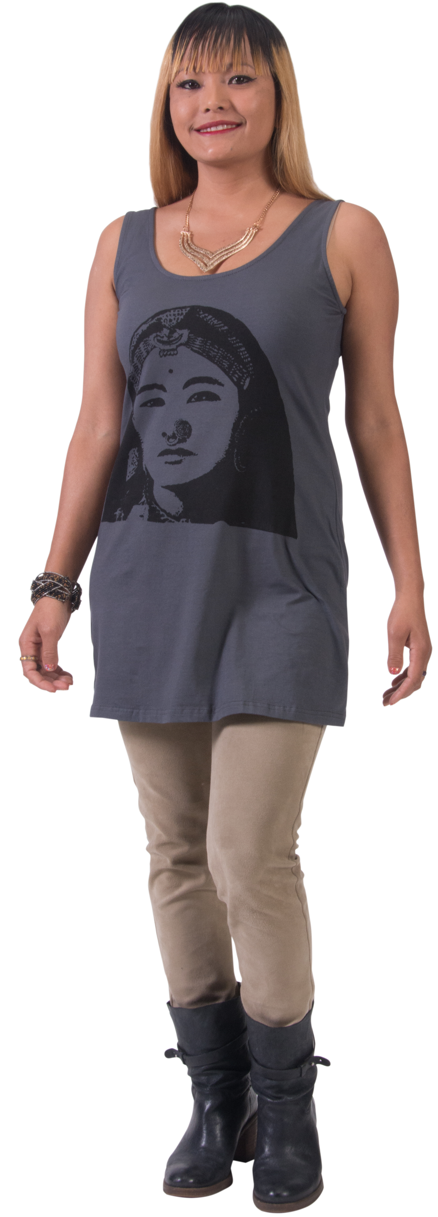 Cotton/Lycra Reversable Layered Tank