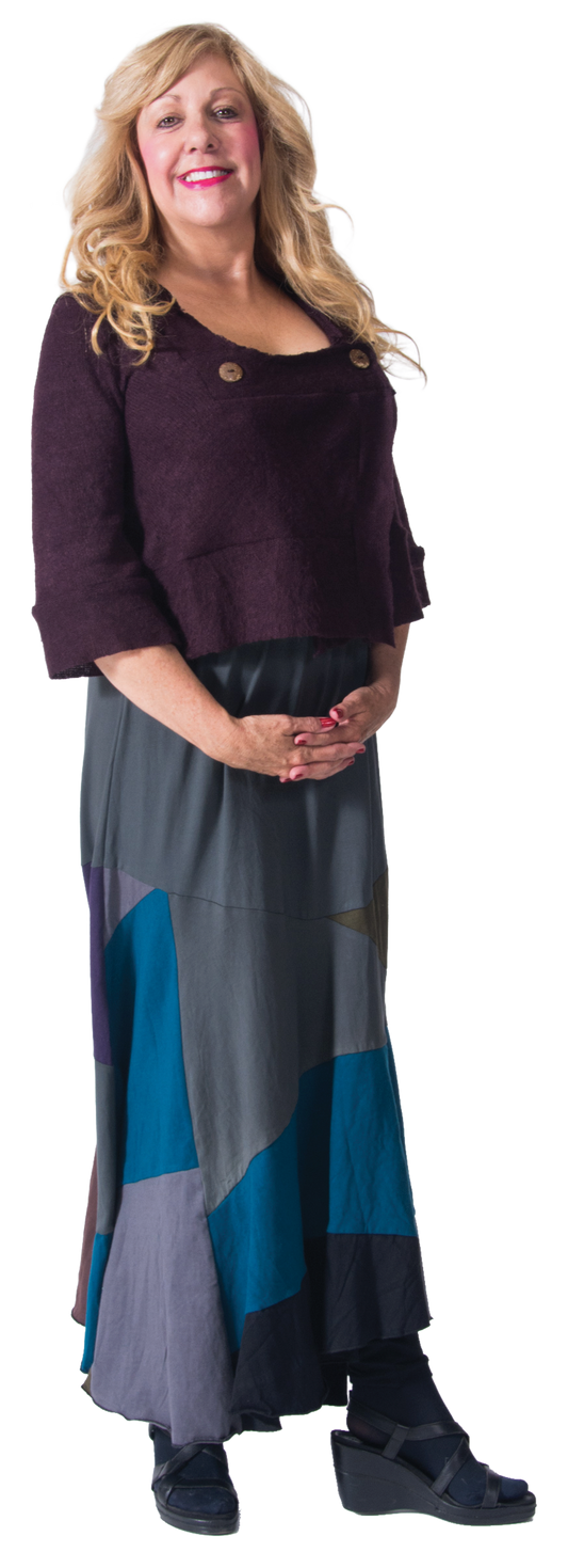 Cotton Patchwork Long Skirt