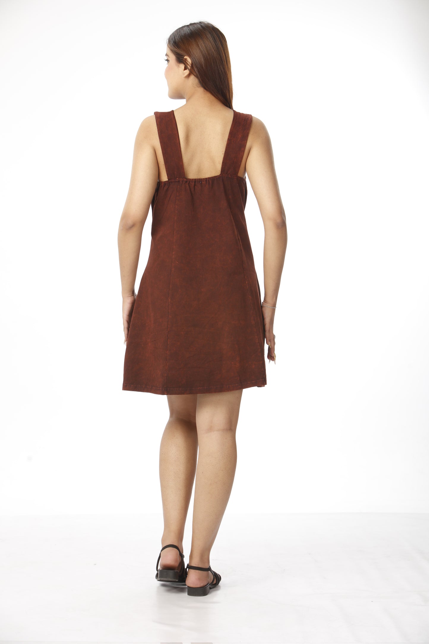 Cotton Mini Dress With Hand Embroidery