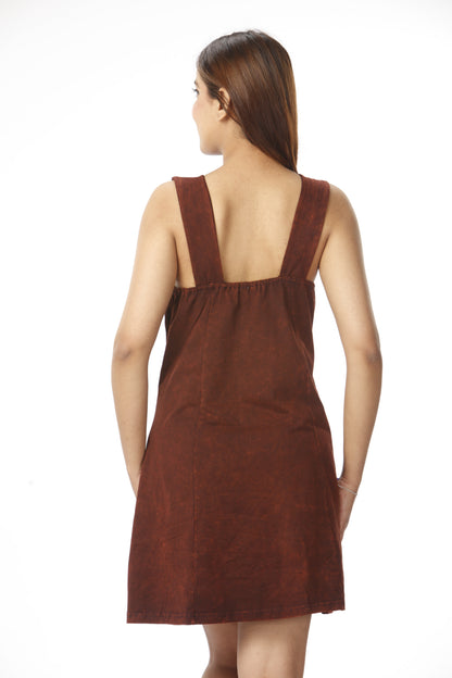 Cotton Mini Dress With Hand Embroidery