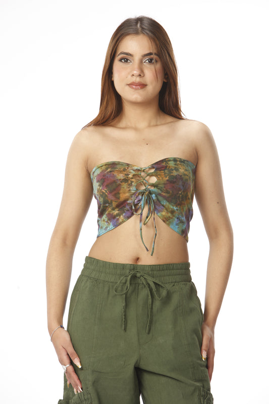 Cotton Tie-Dyed Bando Top
