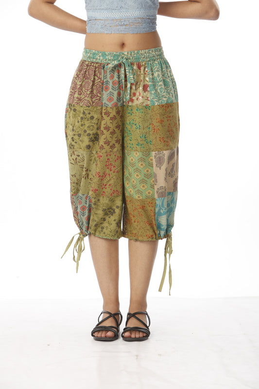 Cotton Patchwork ¾ "Summer At The Beach" Pants