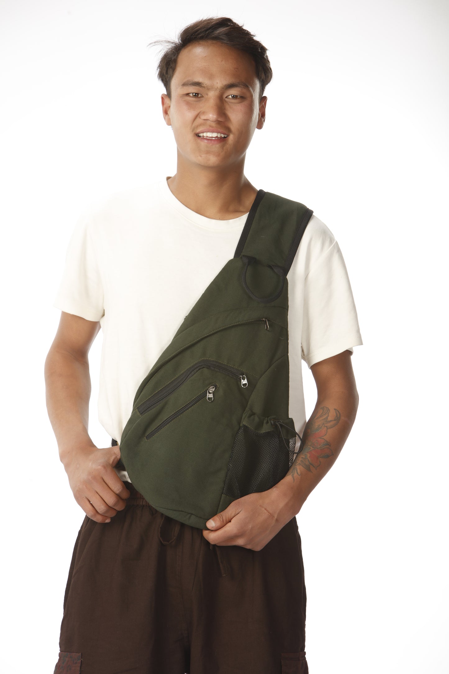 Cotton Canvas Over the Shoulder Bag